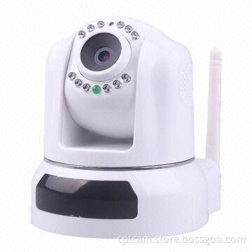 CCTV CMOS WiFi Camera w/P2P Pan/Tilt 1.0MP Night Vision IR-cut 10m and Supports Smartphone/TF Card